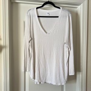 Old Navy White Tunic Long Sleeve Top